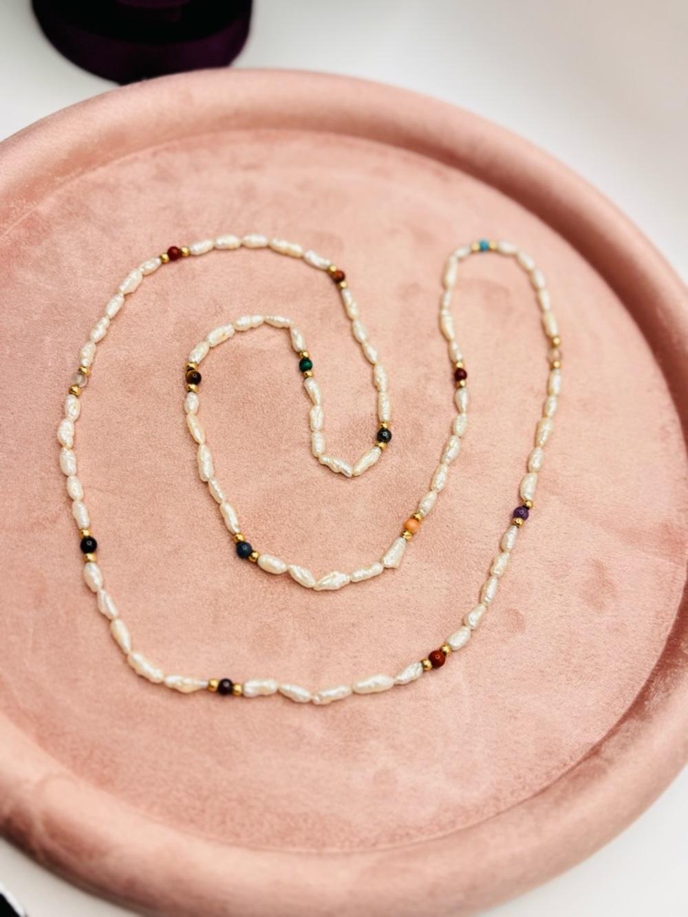 Boho Baroque Pearl Necklace 30” Coastal Layering Strand